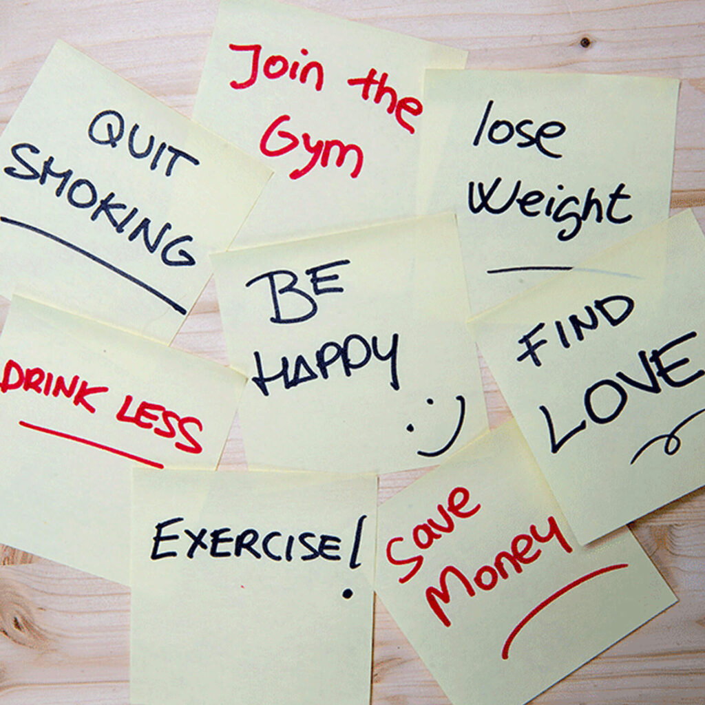 sticky notes web - New Year's Resolutions